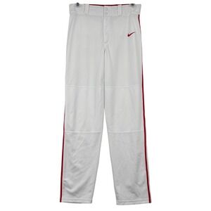 Nike Dri-FIT‎ Baseball Pants Mens Size S White Red Piping Athletic Sports